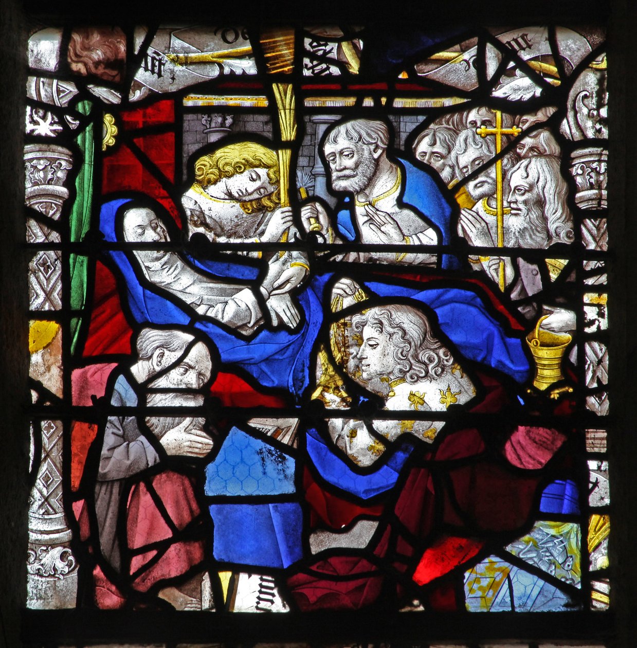 Window depicting the Death of the Virgin Mary by French School