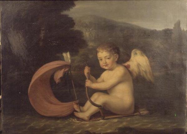 Winged Cupid, Sailing a Boat with Quiver Hull and Arrow Mast, c.1800 by French School