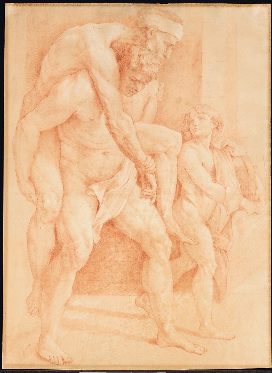 Young Man Saving His Father (after Raphael) by French School