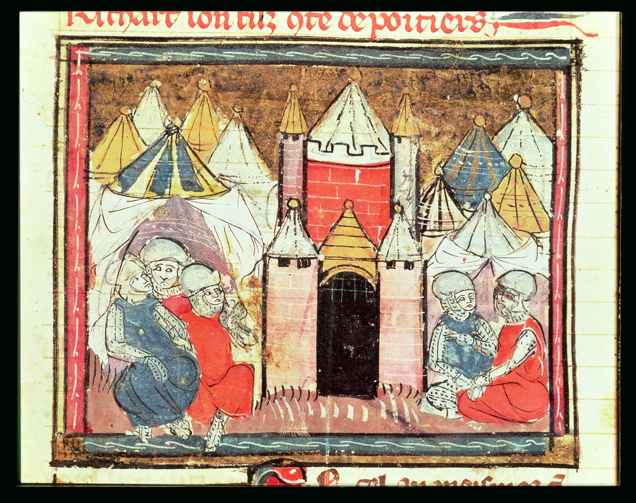 The Siege of Chateau-Gaillard in 1204 when Philip Augustus of France defeated King John of England, from the Grandes Chroniques de France, 1375-79 by French School