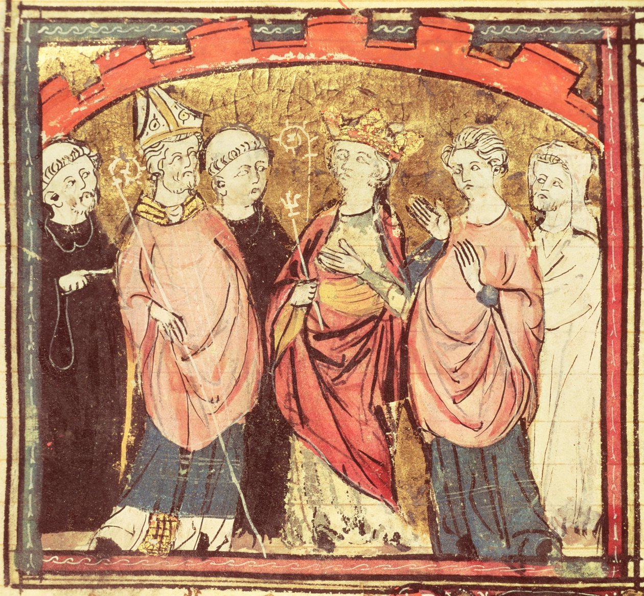 Dagobert I (605-39), King of the Franks Receiving the Kingdom of France, from the Grandes Chroniques de France, 1375-79 by French School
