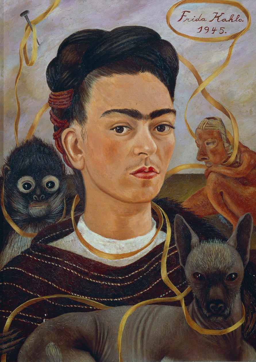 Self-Portrait with Changuito by Frida Kahlo