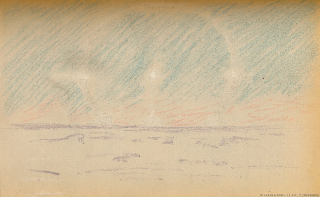 Moon-Ring with Mock Moons, and a suggestion of Horizontal Axes, 24th November 1893 by Fridtjof Nansen