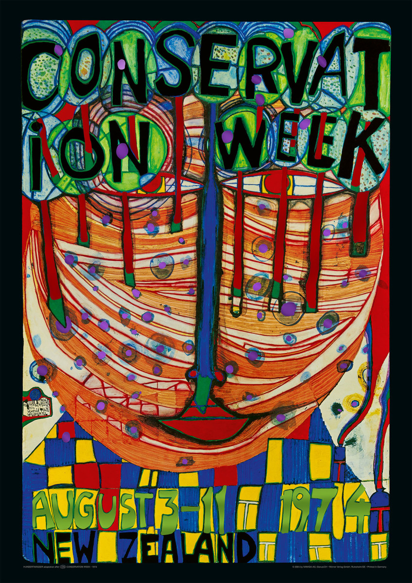 Conservation Week (red version) by Friedensreich Hundertwasser