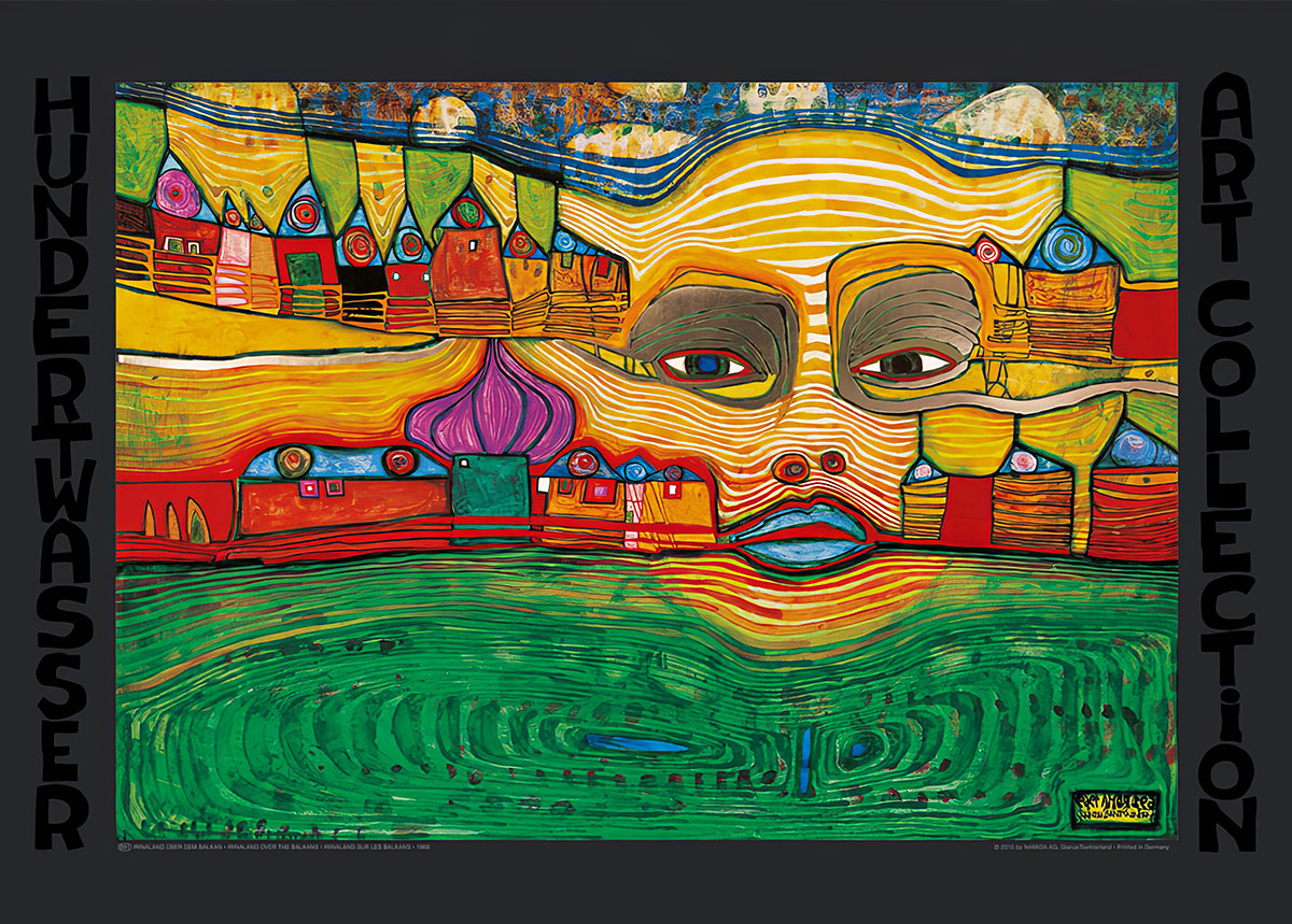 Irinaland over the Balkans by Friedensreich Hundertwasser