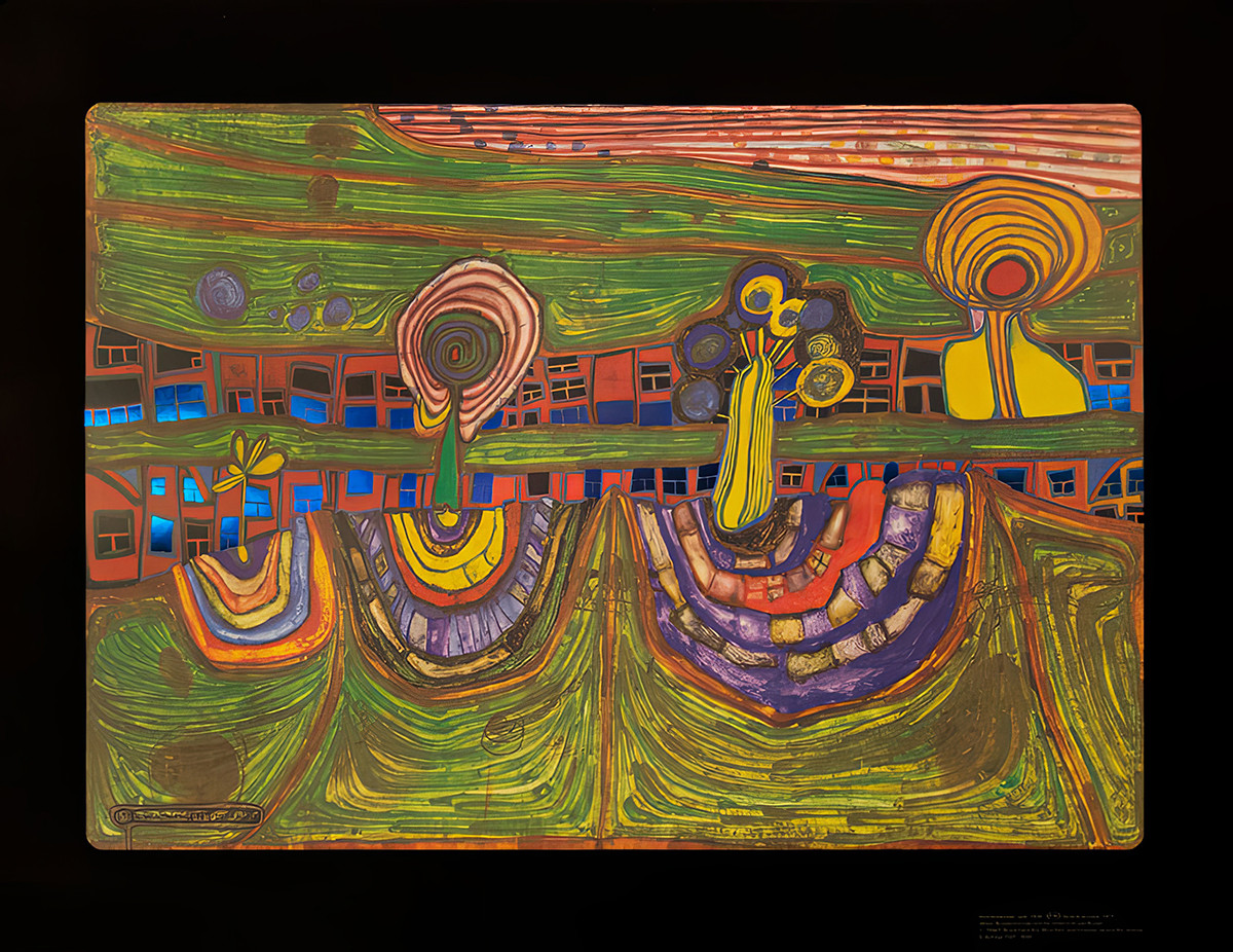 Suburban Row by Friedensreich Hundertwasser