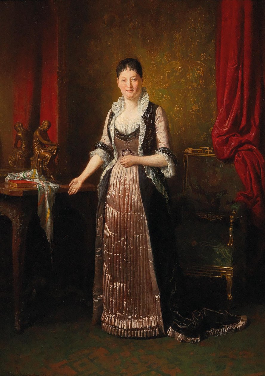 Lady in a Bourgeoise Interior by Friedrich Ritter von Friedlander Malheim