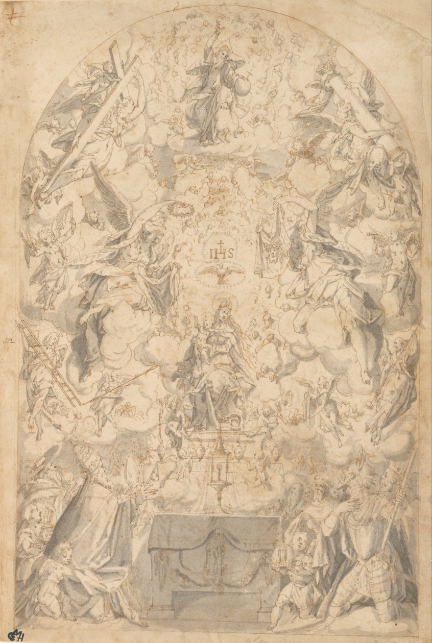 Madonna and Child with Angels Bearing Symbols of the Passion by Friedrich Sustris