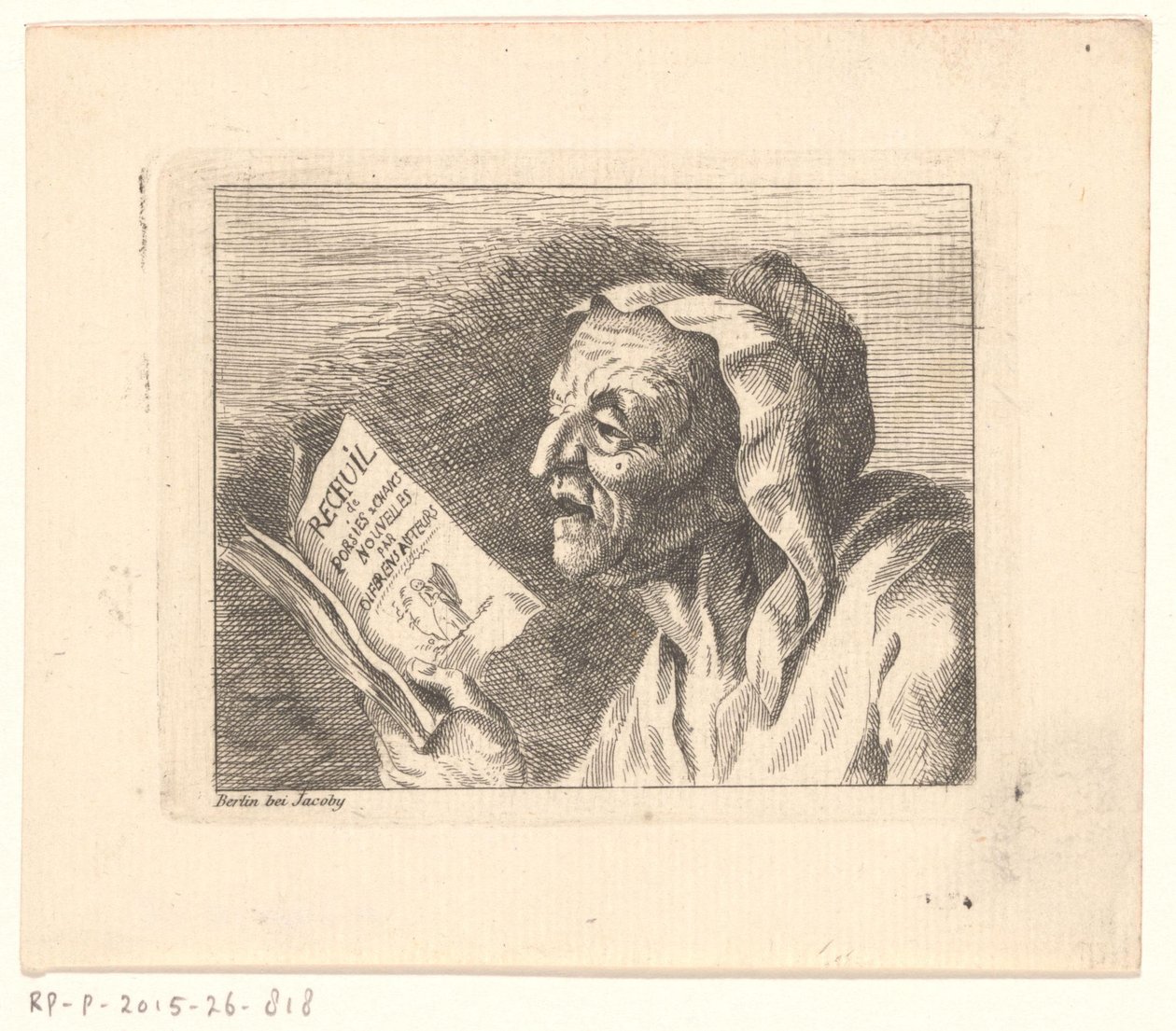 Bust of an Old Woman with a Songbook in Her Hands by Friedrich Christian Gottlieb Geyser (possibly)