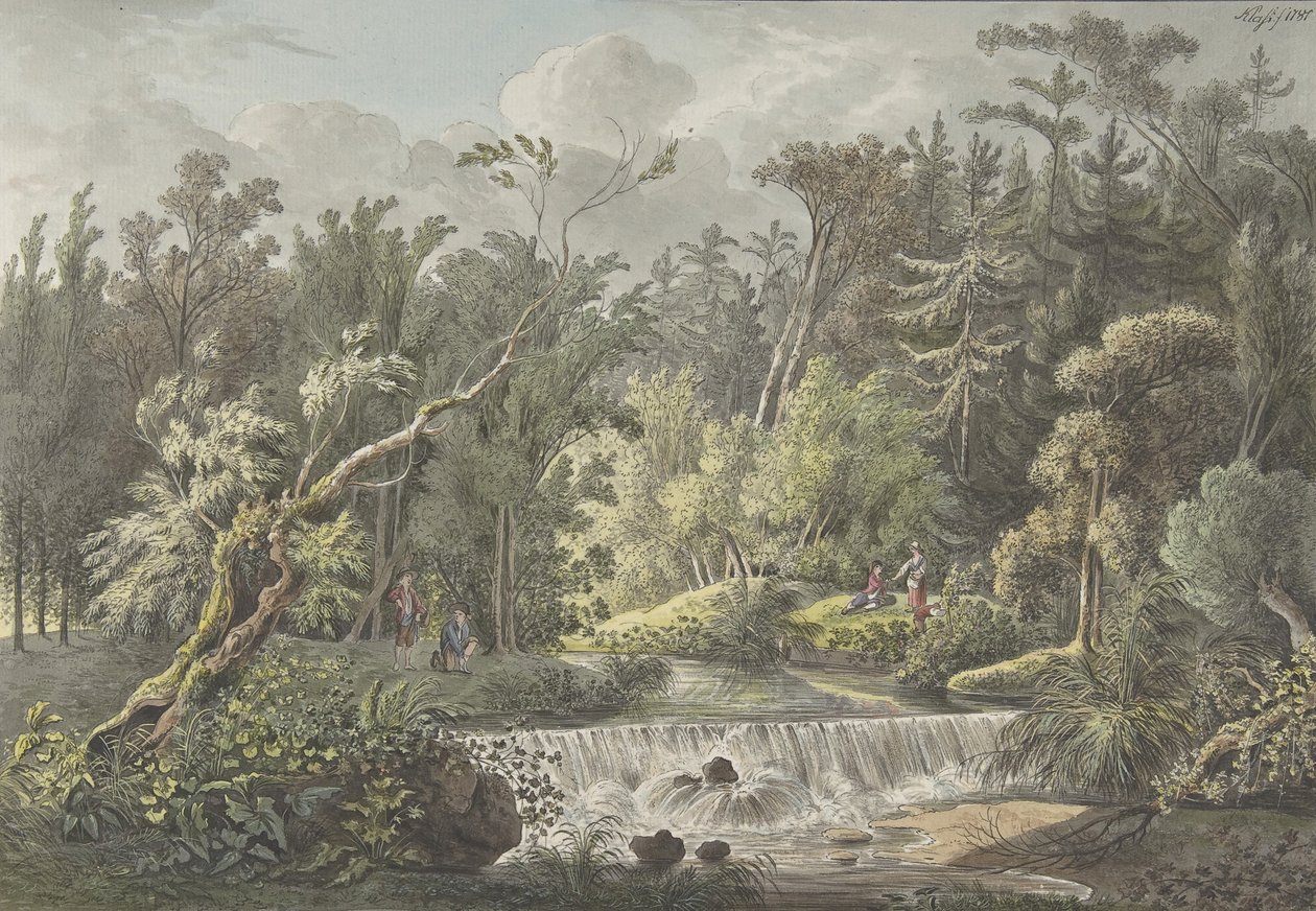 Landscape with Waterfall by Friedrich Christian Klass