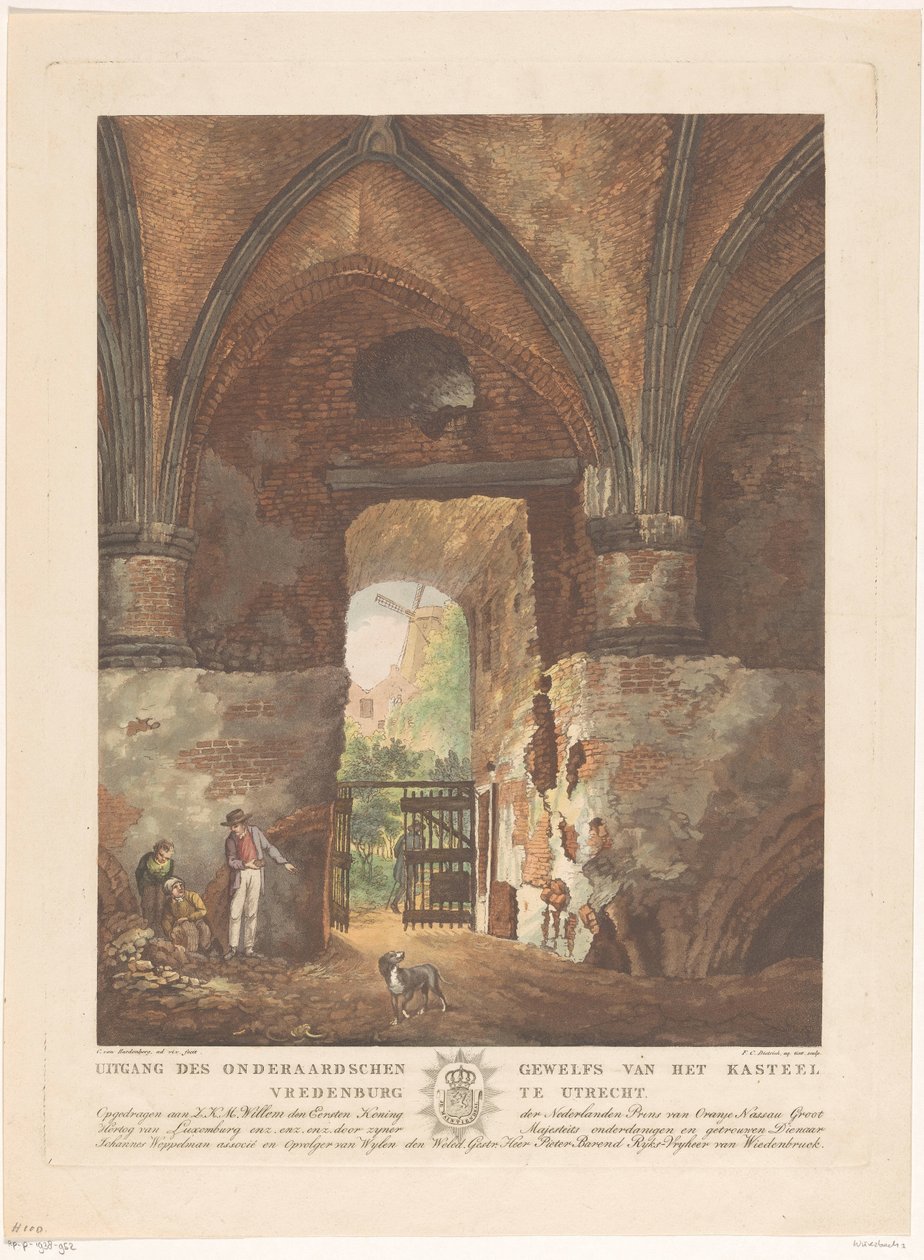 View from the Underground Vault of Vredenburg Castle in Utrecht by Friedrich Christoph Dietrich