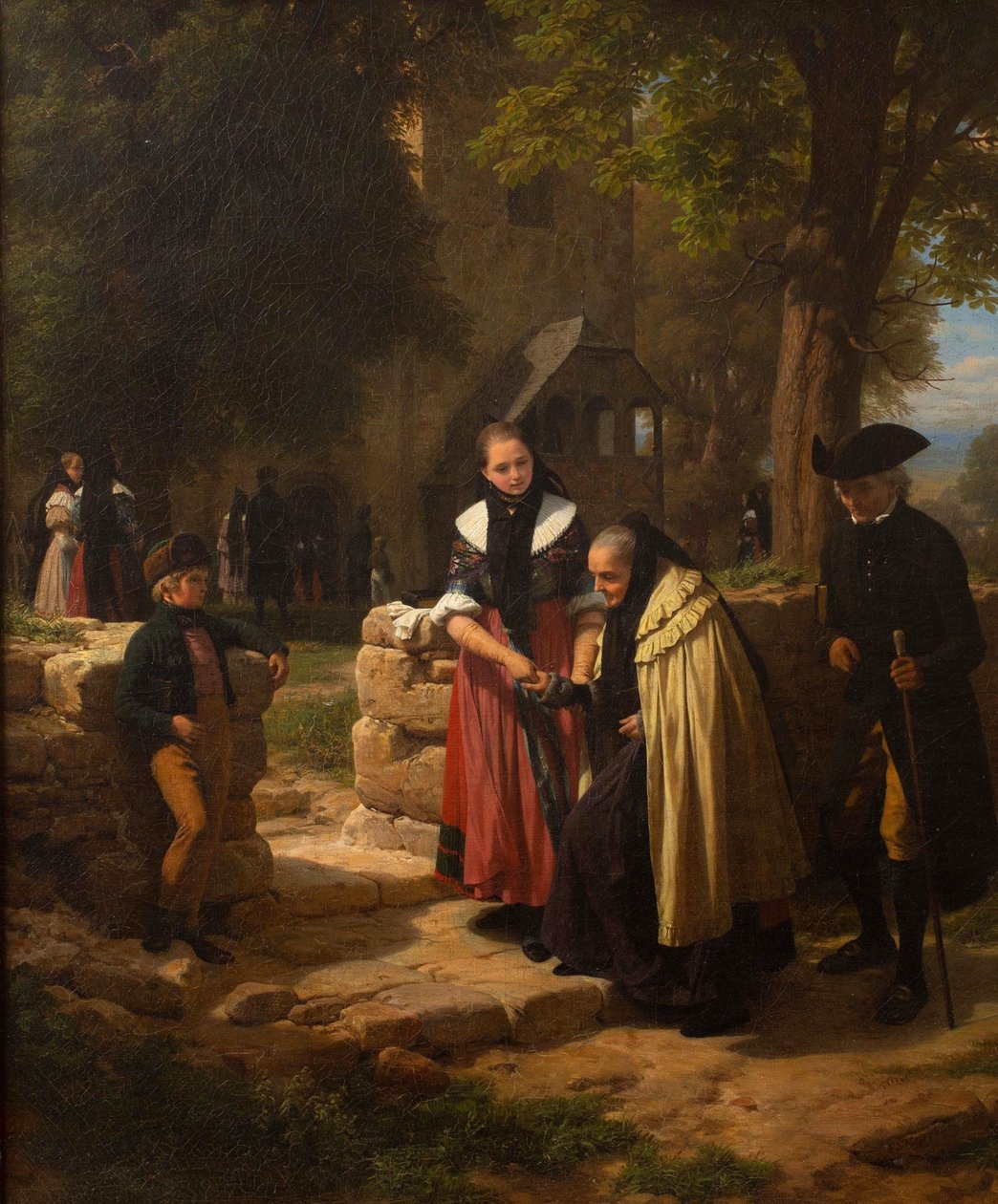 In front of the church by Friedrich Eduard Meyerheim