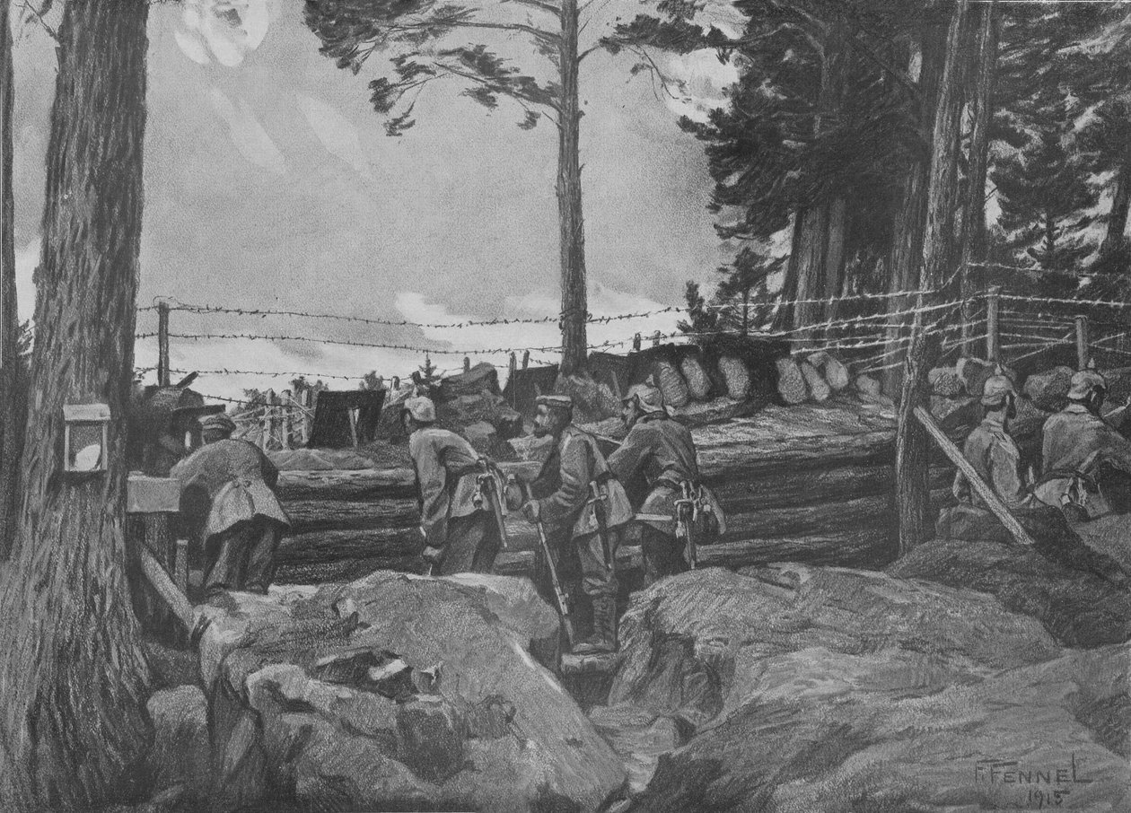 World War 1: German soldiers fighting in the Vosges by Friedrich Fennel