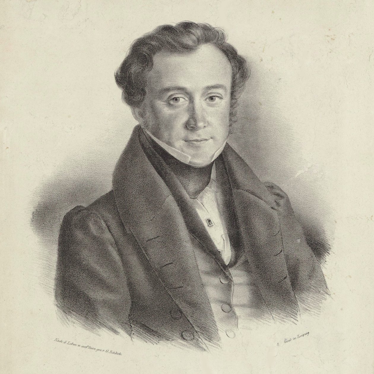 Portrait of the Composer Johann Wenzel Kalliwoda, 1801-1866 by Friedrich Gustav Schlick