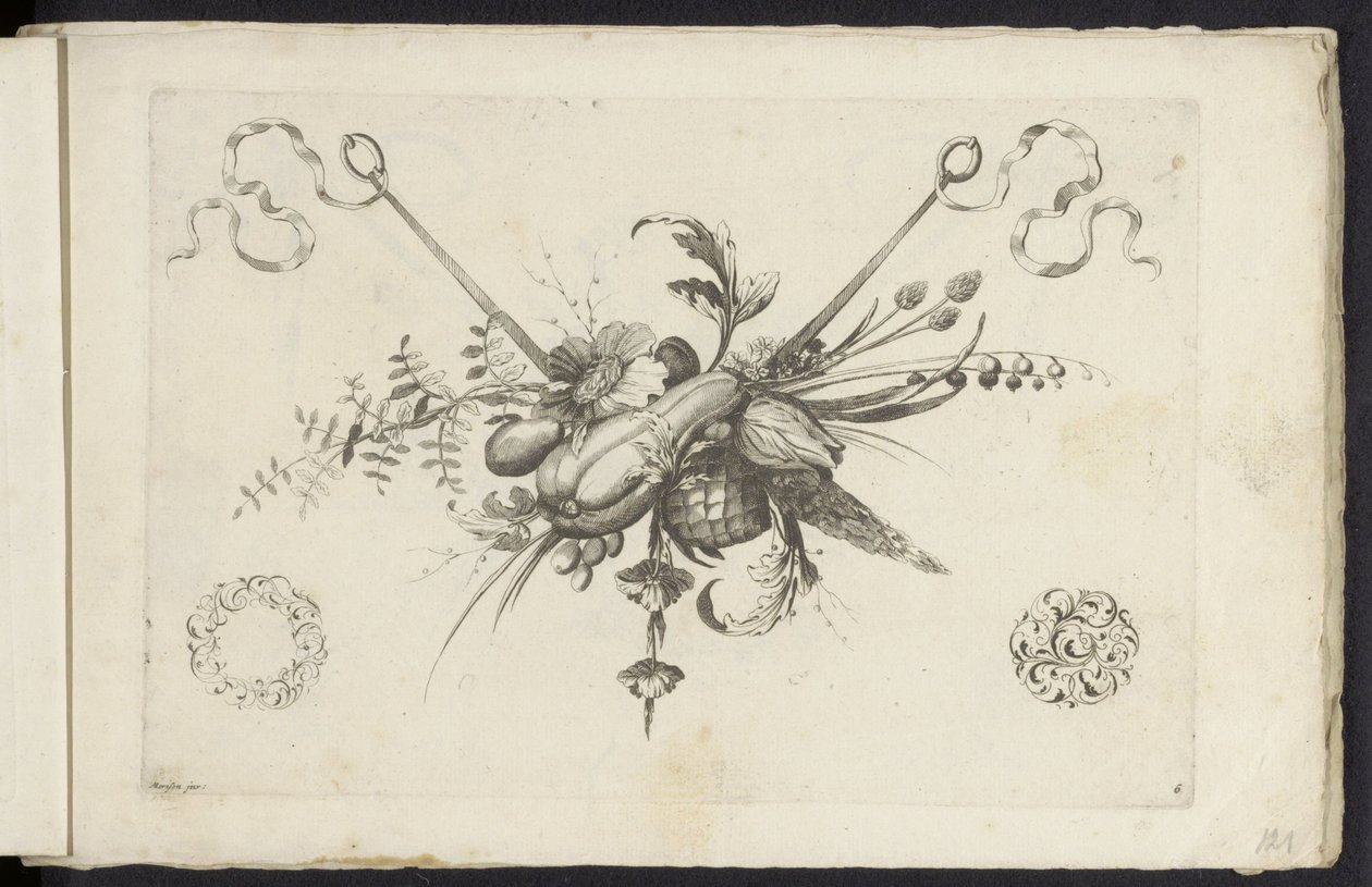 Festoon with Flowers, Leaves and Fruits by Friedrich Jacob Morisson