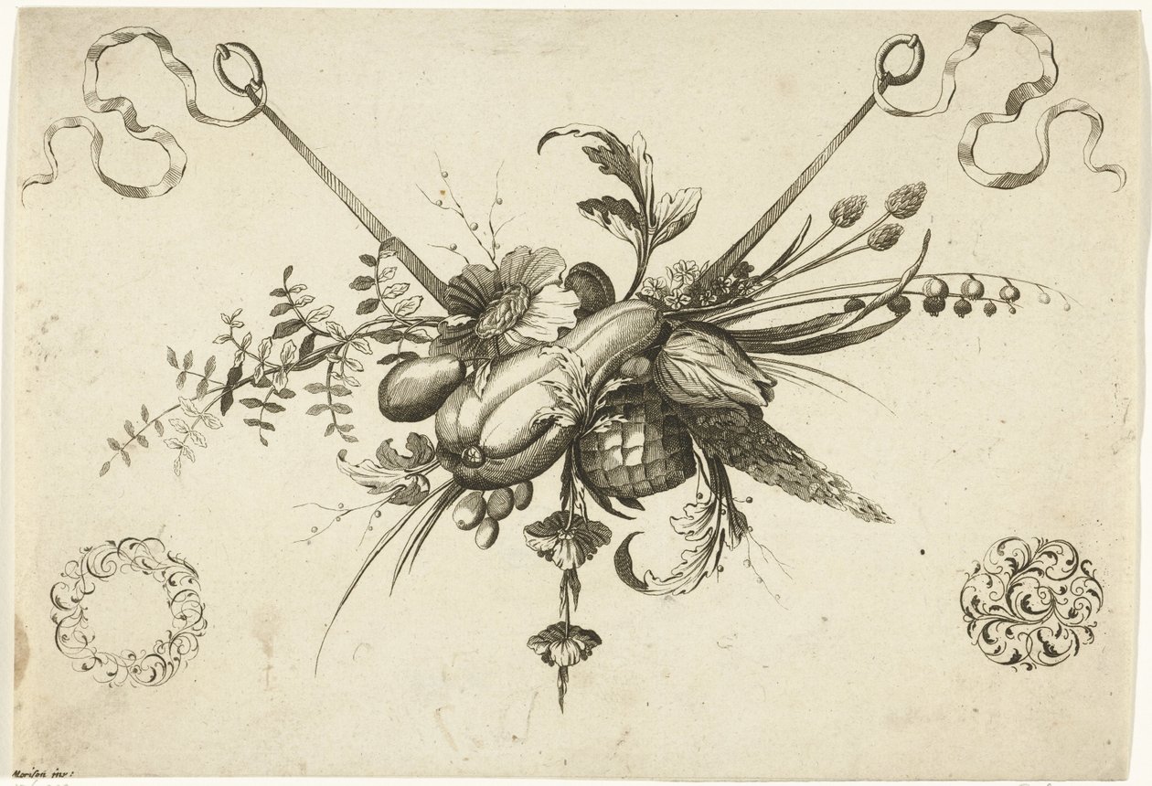 Festoon with Flowers, Leaves, and Fruits by Friedrich Jacob Morisson