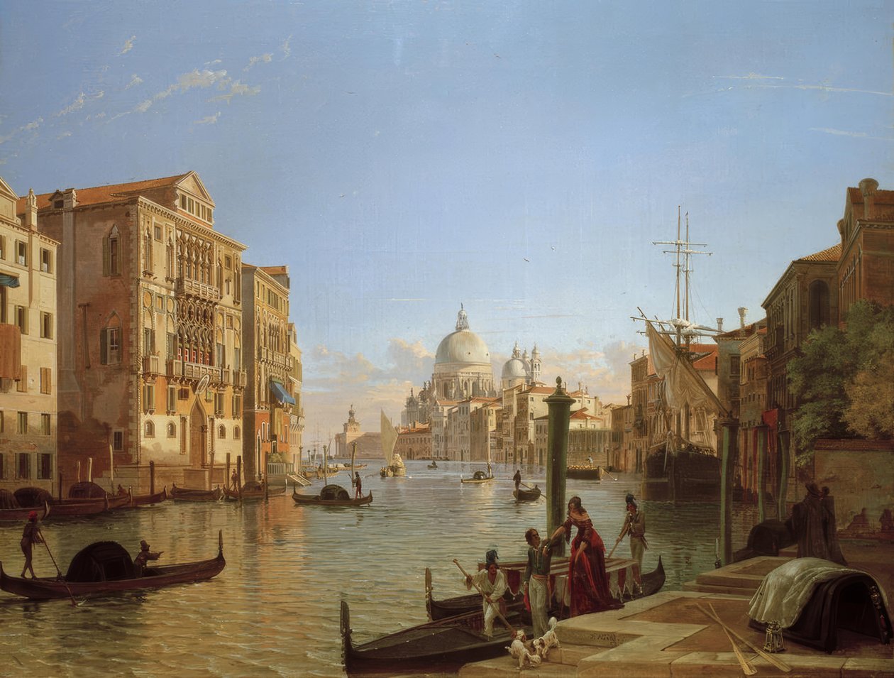 Grand Canal with Palazzo Cavallo-Franchetti, Santa Maria d by Friedrich Nerly