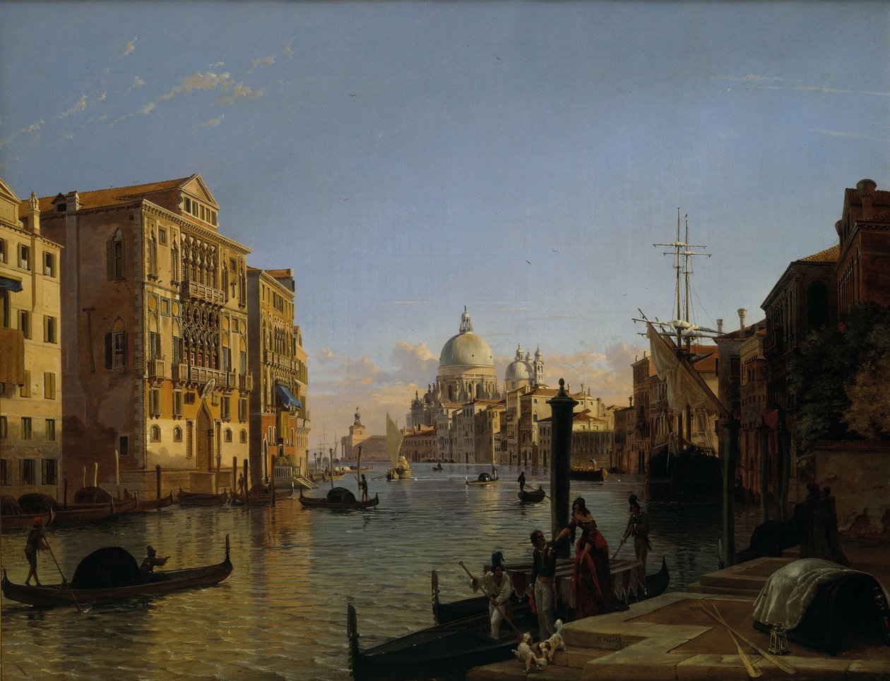 Grand Canal with a View of Santa Maria della Salute, Venice by Friedrich Nerly