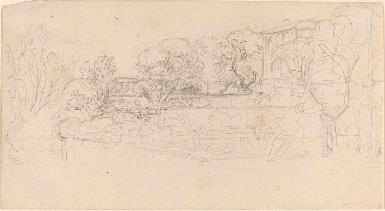 A Terraced Garden by a Villa by Friedrich Salathé