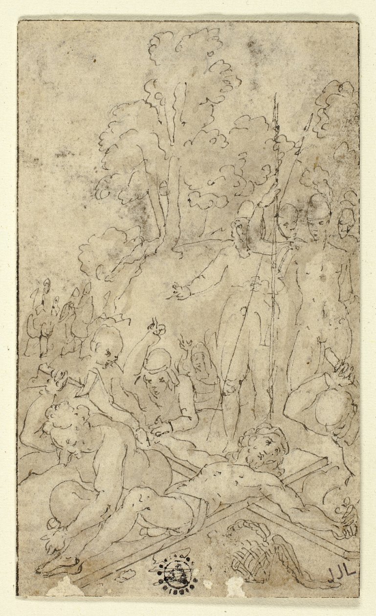 Christ Being Nailed to the Cross by Friedrich Sustris