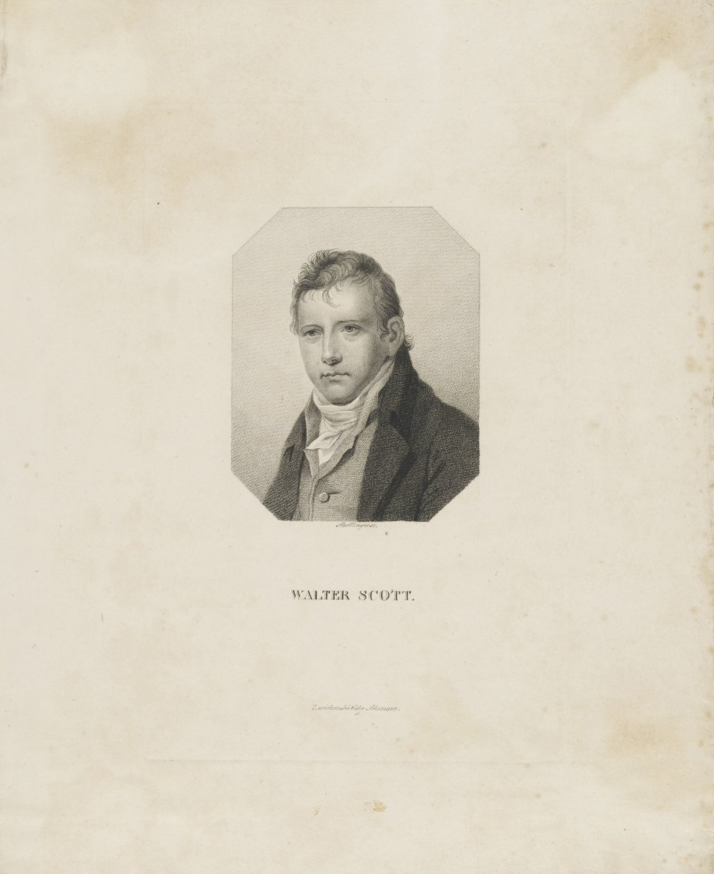 Portrait of the Historical Novelist and Poet Sir Walter Scott by Friedrich Wilhelm Bollinger