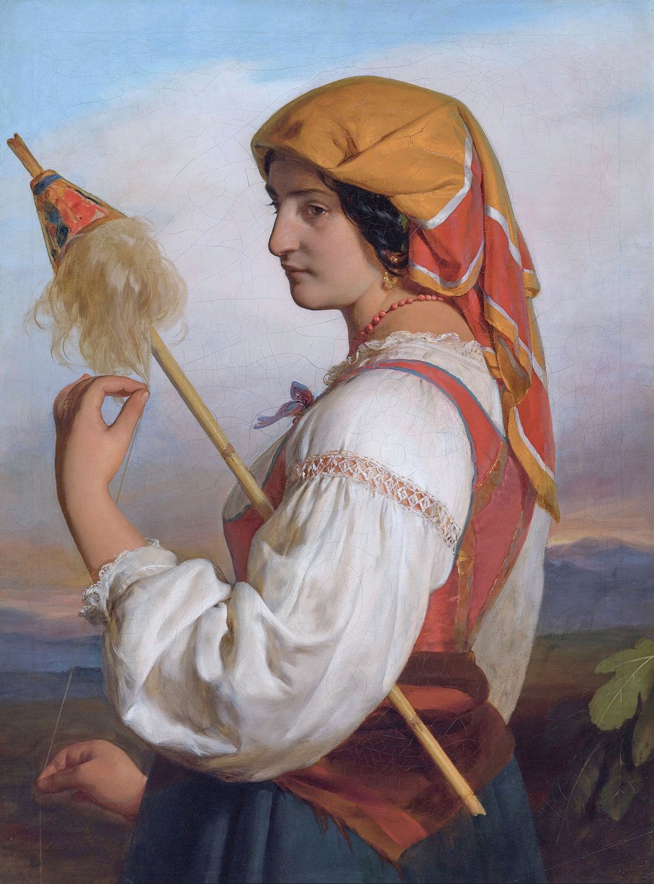 Italian Woman (Chiaruccia) with Distaff by Friedrich von Amerling