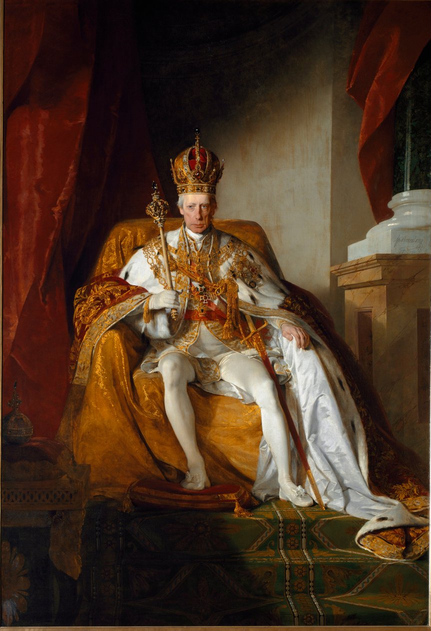 Portrait of Emperor Franz II of Austria wearing the imperial robes by Friedrich von Amerling