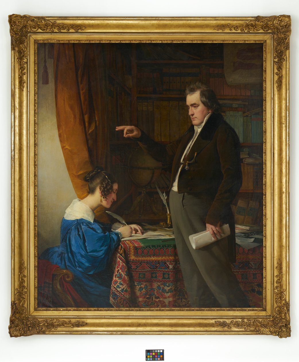 Professor Dr Ignaz Rudolf Bischoff von Altenstern dictating to his wife Johanna by Friedrich von Amerling