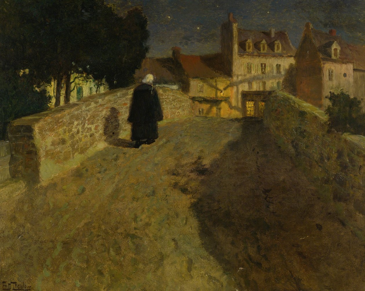 Towards the Pont Lovignon (Pont Fleuri) in Quimperlé by Fritz Thaulow