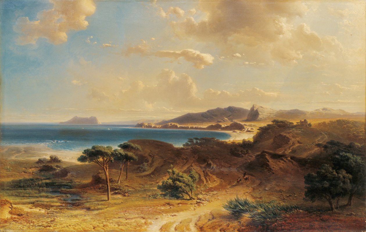 Beach at Estepona with a View of the Rock of Gibraltar by Fritz Bamberger