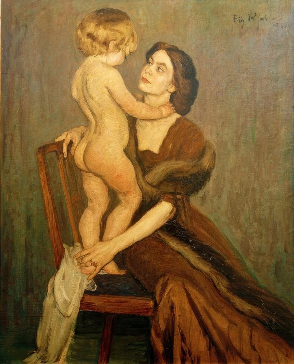 Lady with Child by Fritz Rhein