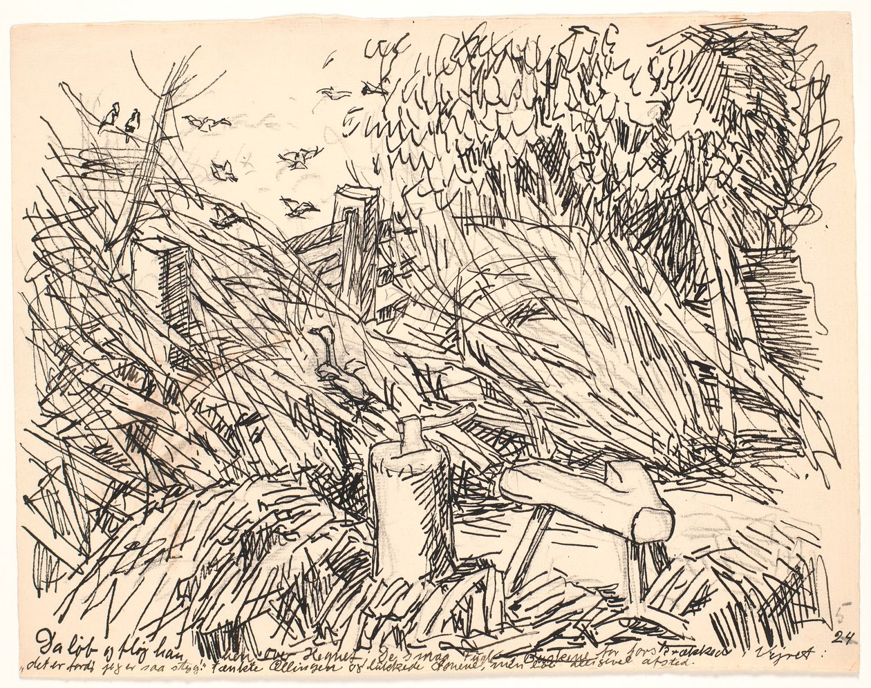 Then He Ran and Flew Over the Fence... by Fritz Syberg