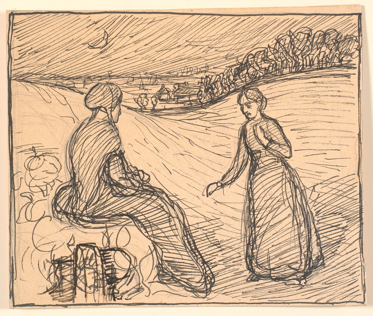 Out in the Snow Sat a Woman in Long Black Clothes by Fritz Syberg