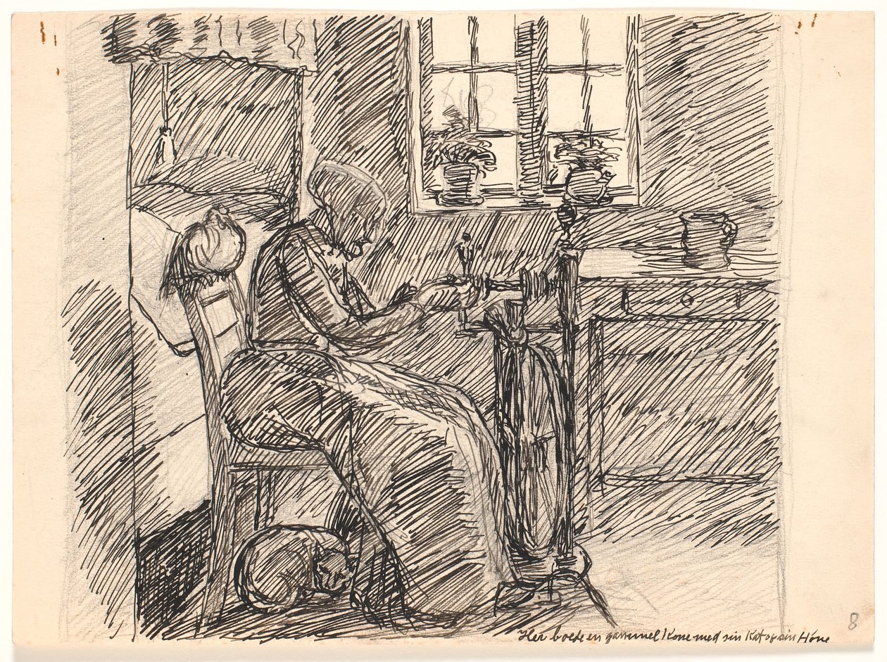 Here Lived an Old Woman with Her Cat and Her Hen by Fritz Syberg