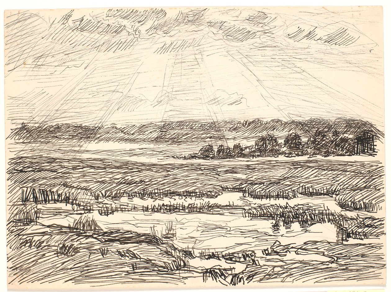 Mosel Landscape with Low Sun by Fritz Syberg