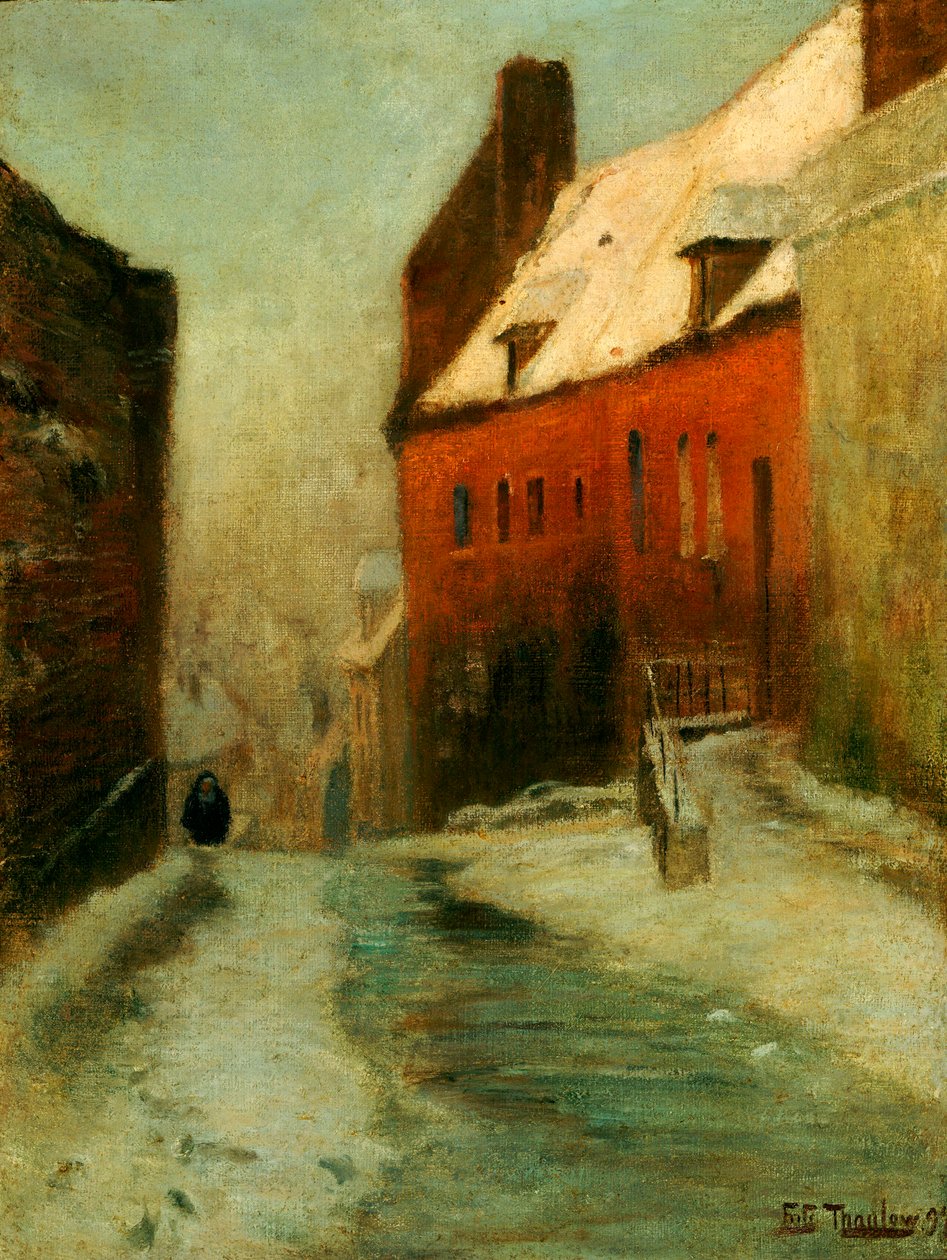 A Winter Street Scene, Montreuil by Frits Thaulow
