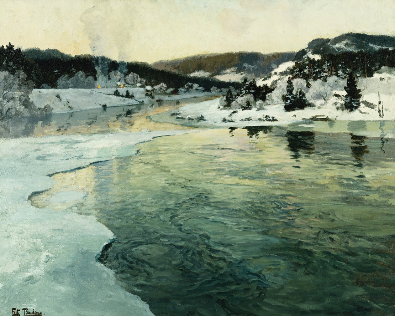 Winter on the Mesna River Near Lillehammer, c. 1905-06 by Frits Thaulow