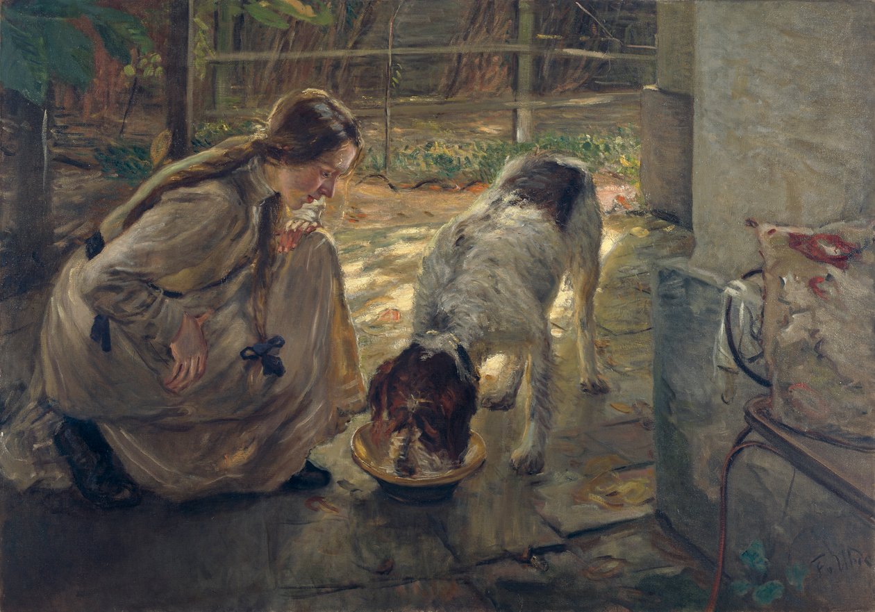 Feeding the Dogs by Fritz von Uhde