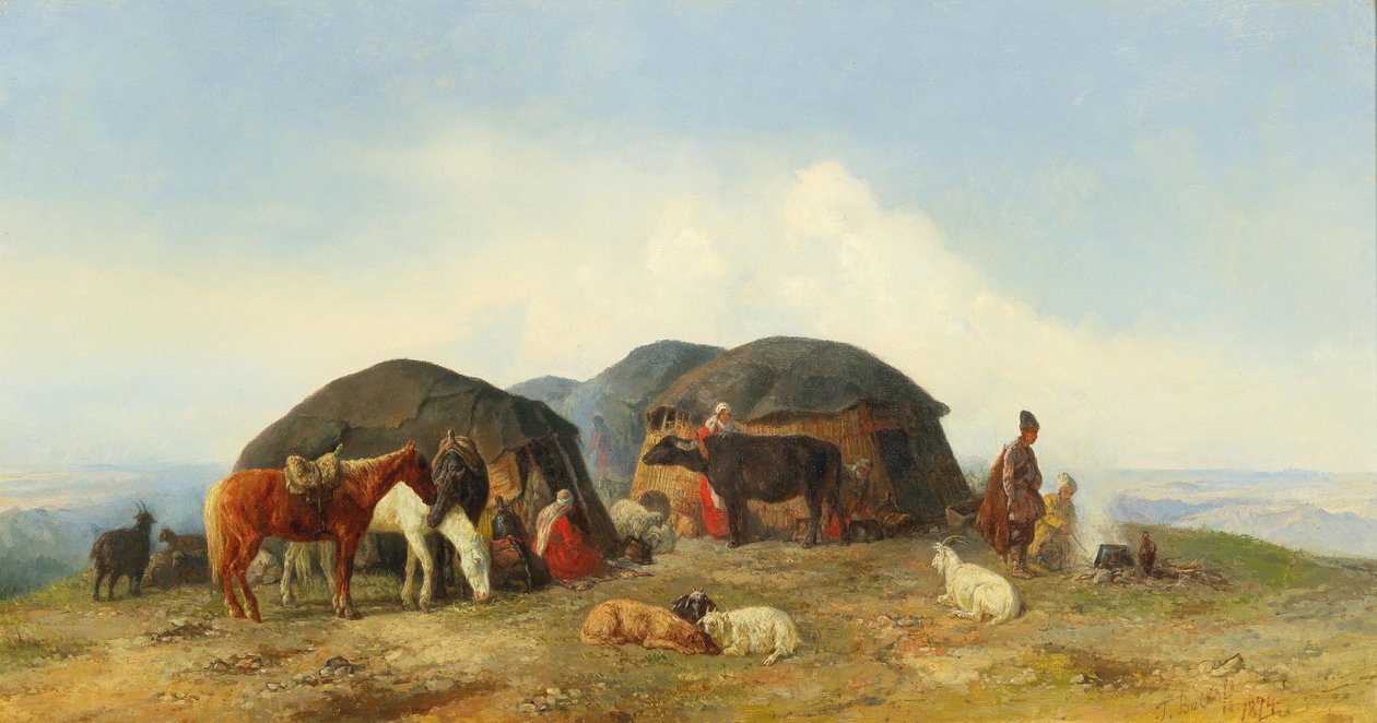 Resting cattle herders in the Northern Caucasus by Fyodor Ilyich Baykov