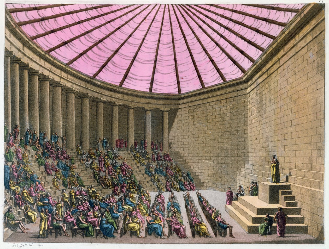 The Odeon in the time of Pericles, illustration from 