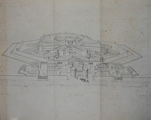 Design for a Cellular Prison for 585 Prisoners by G.A. Blouet