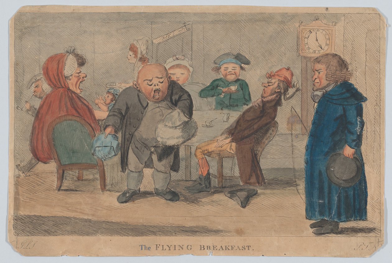 The Flying Breakfast, or Contents of a Night Coach, March 9, 1792 by G L S