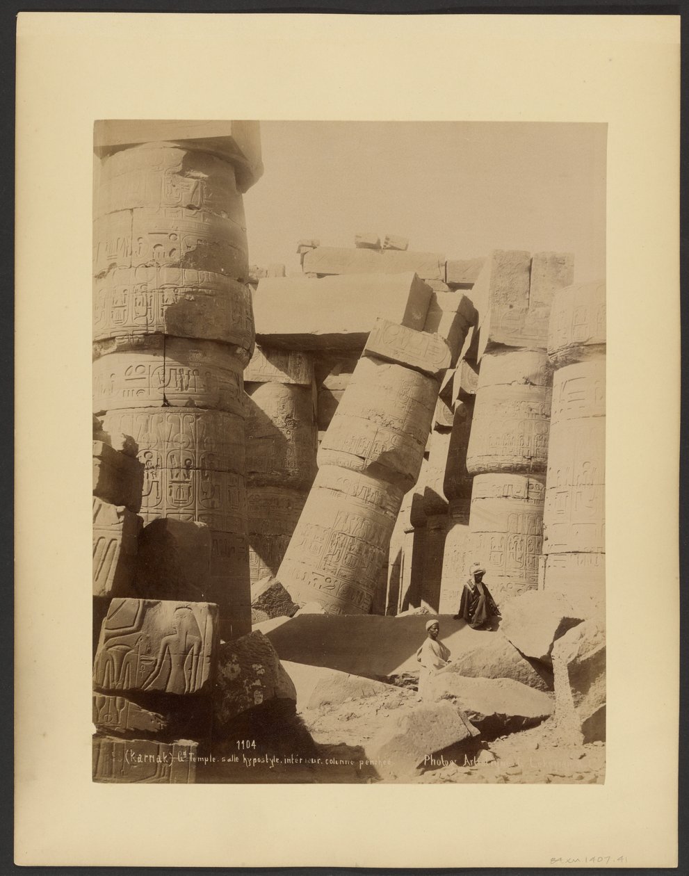 (Karnak) Grand Temple, Hypostyle Hall, Interior, Leaning Column by G. Lekegian