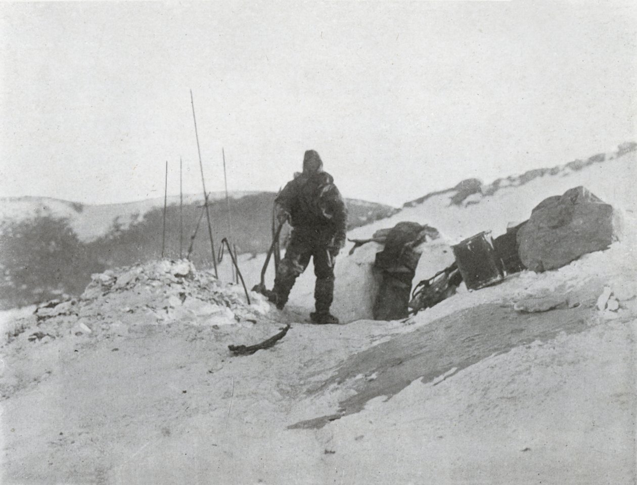 Browning at the Igloo Door by G. Murray Levick