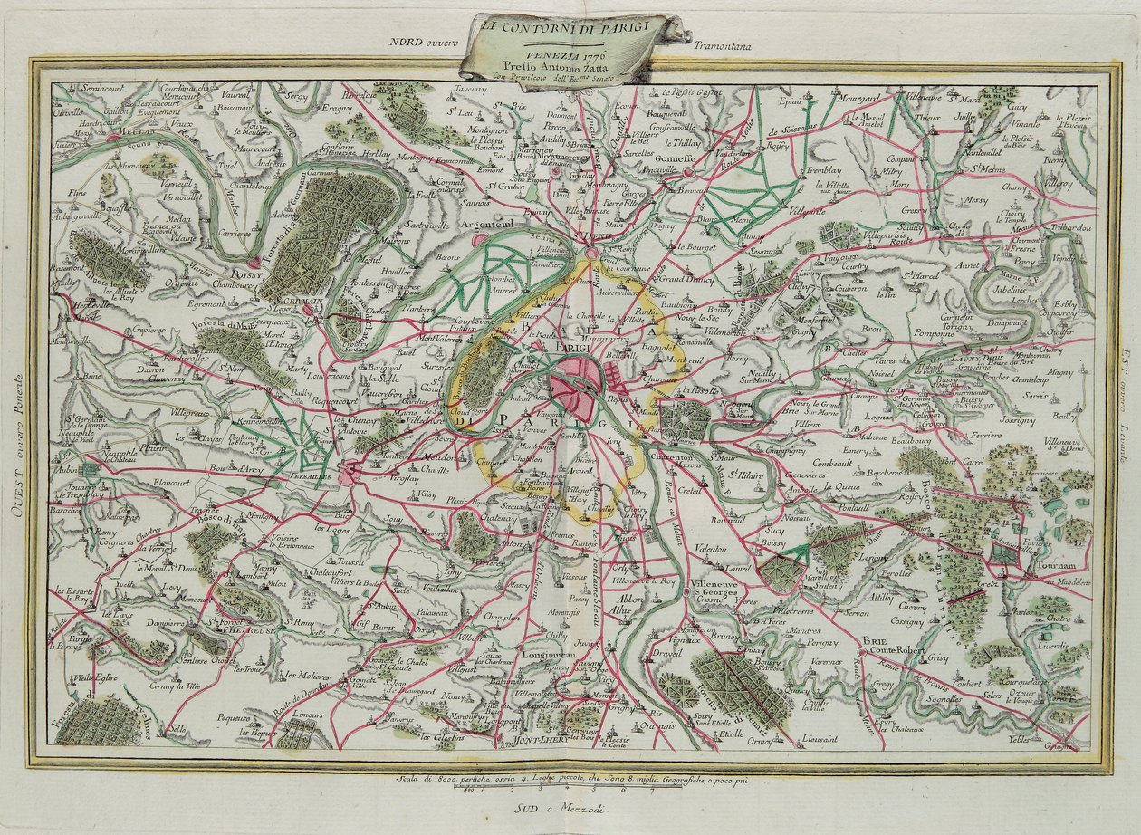 Outline of Paris, Governances of France and Orleans by G. Zuliani