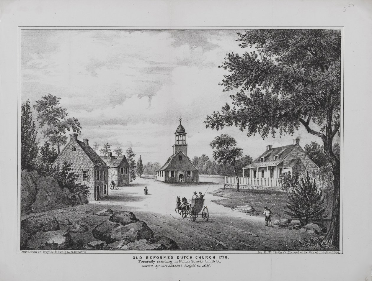 Old Reformed Dutch Church in 1776, Drawn by Miss Elizabeth Sleight in 1808, Printed for H. McCloskey