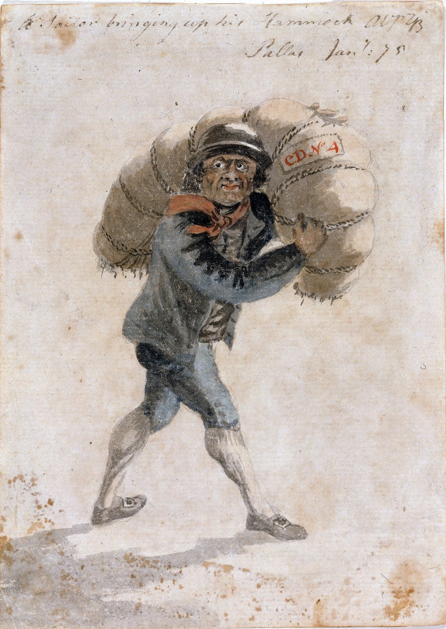 A Sailor Bringing Up His Hammock, Pallas, January 75 by Gabriel Bray