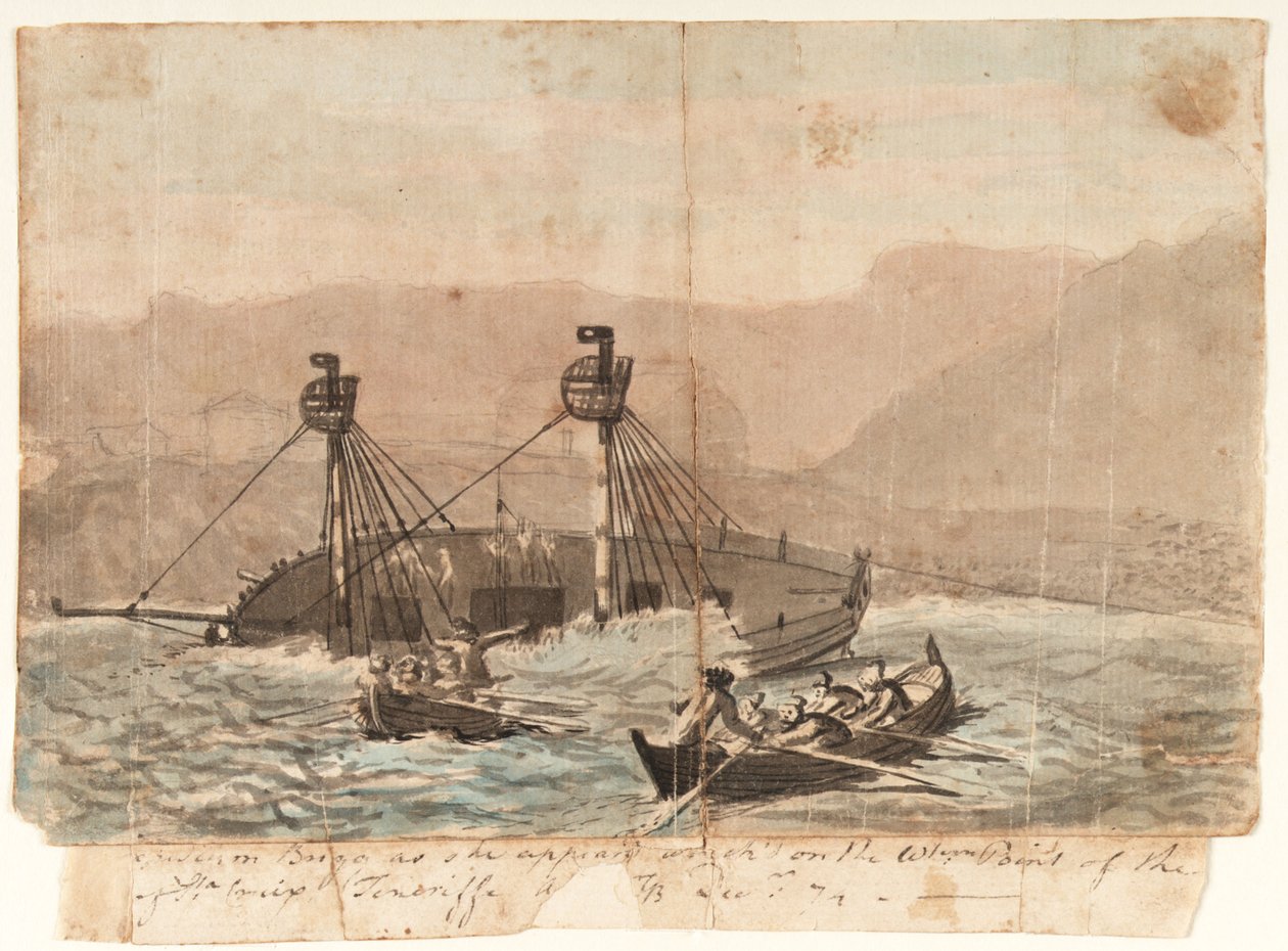 The Expedition Brigg as She Appeared Wrecked on the Western Point of the Island of Sta Cruiz Teneriffe December 1774 by Gabriel Bray