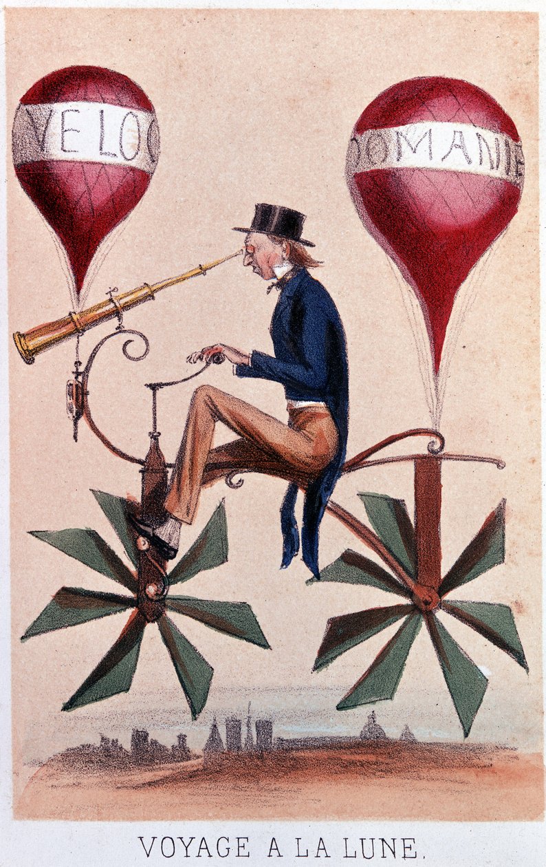 Journey to the Moon (Lithography by Darlinghe after Gosthiaux) by Gabriel Gostiaux