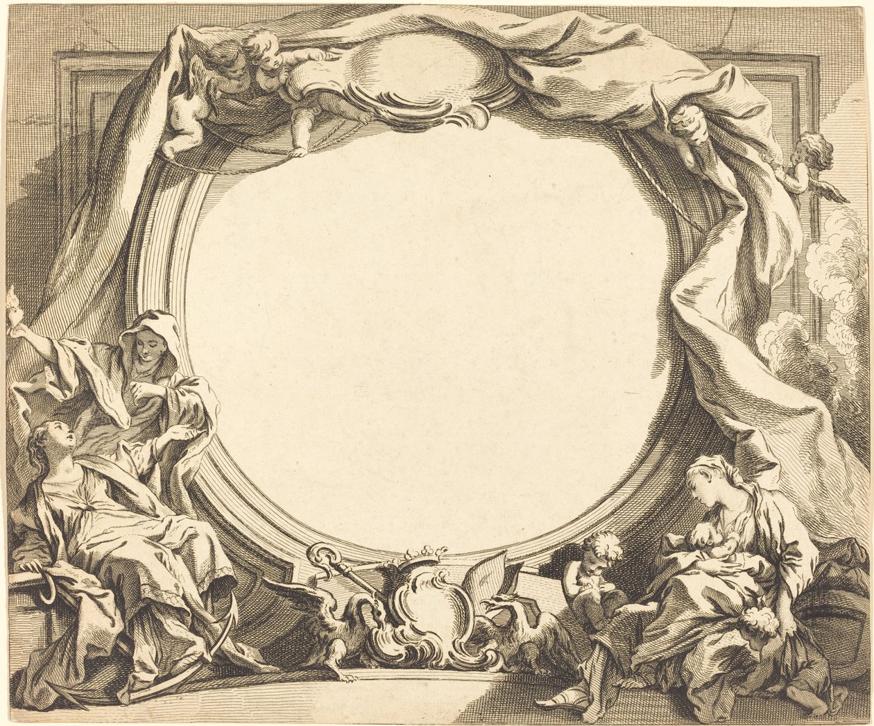 Faith and Charity by Gabriel Huquier after François Boucher